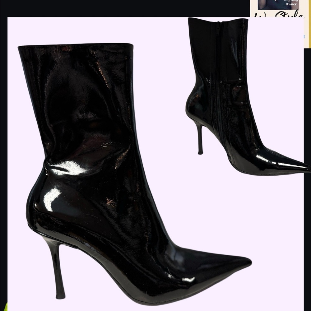 Black Stiletto Heel Ankle Boots